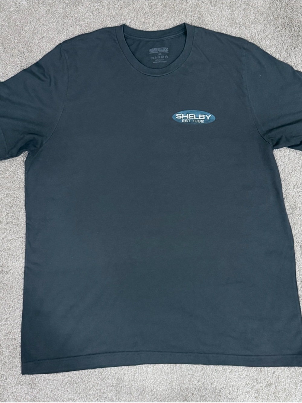Selby Black Short-Sleeve Tee with Small Blue Shelby Logo